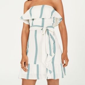 NWT Nordstrom City Studio Womens White Striped Sleeveless Mini Shift Dress Sz 5